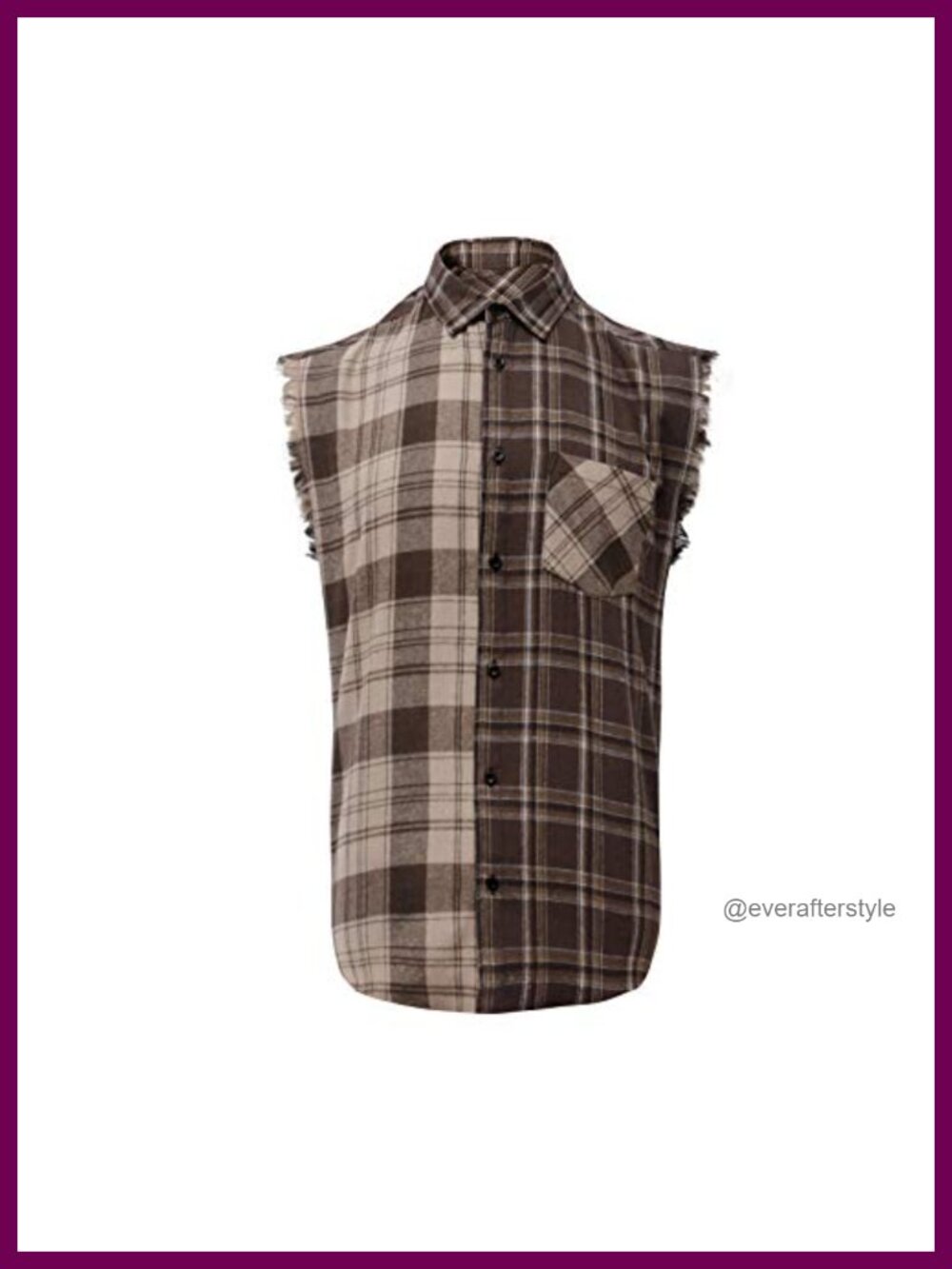 Sleeveless Plaid Button Down Shirt Men Cowboy Cotton Casual